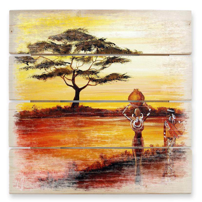 Cuadro de madera Fedrau - Africa - 40x41,5 cm