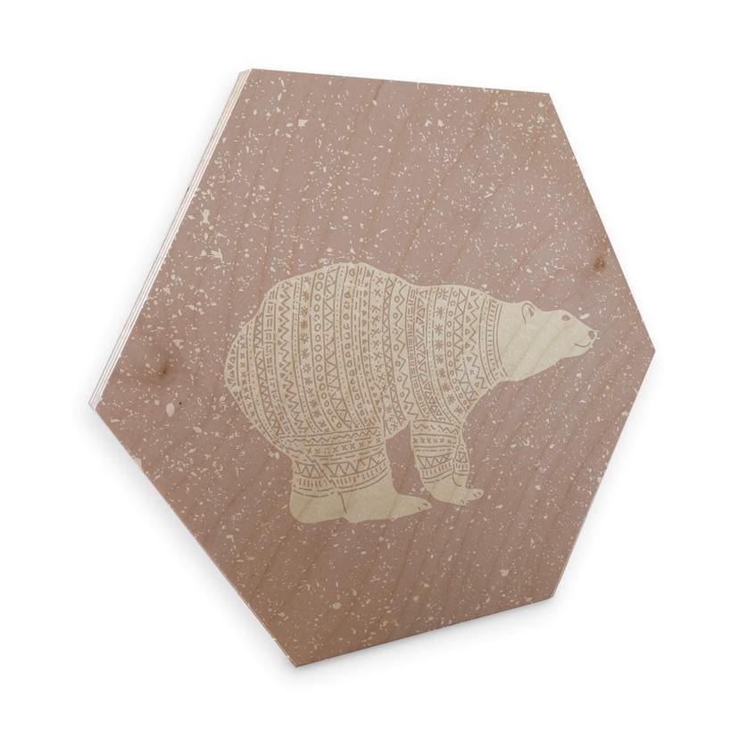 Hexagon hout ijsberen