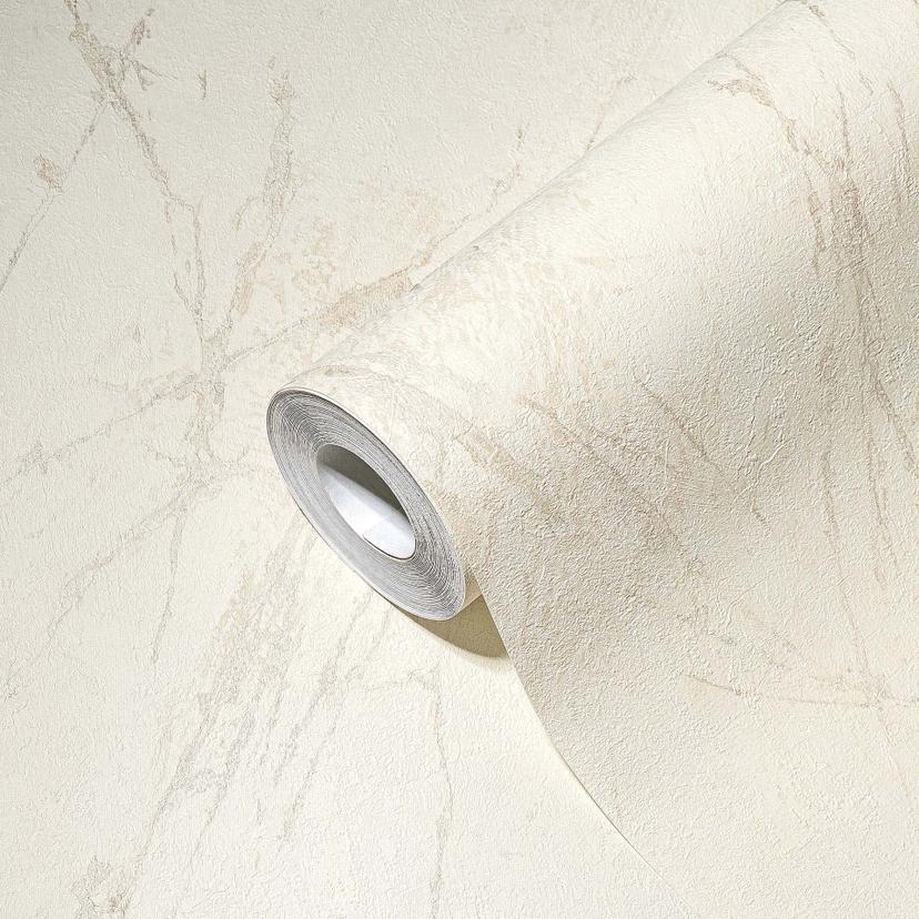 Carta da parati A.S. Création The BOS - Battle of Style - Crema effetto marmo, grigio