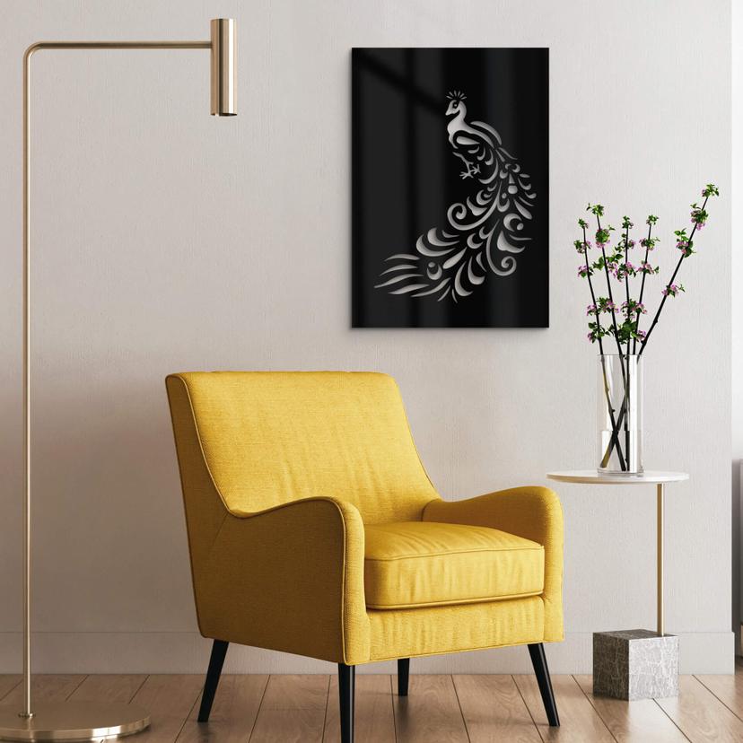Decoración acrílica pavo real