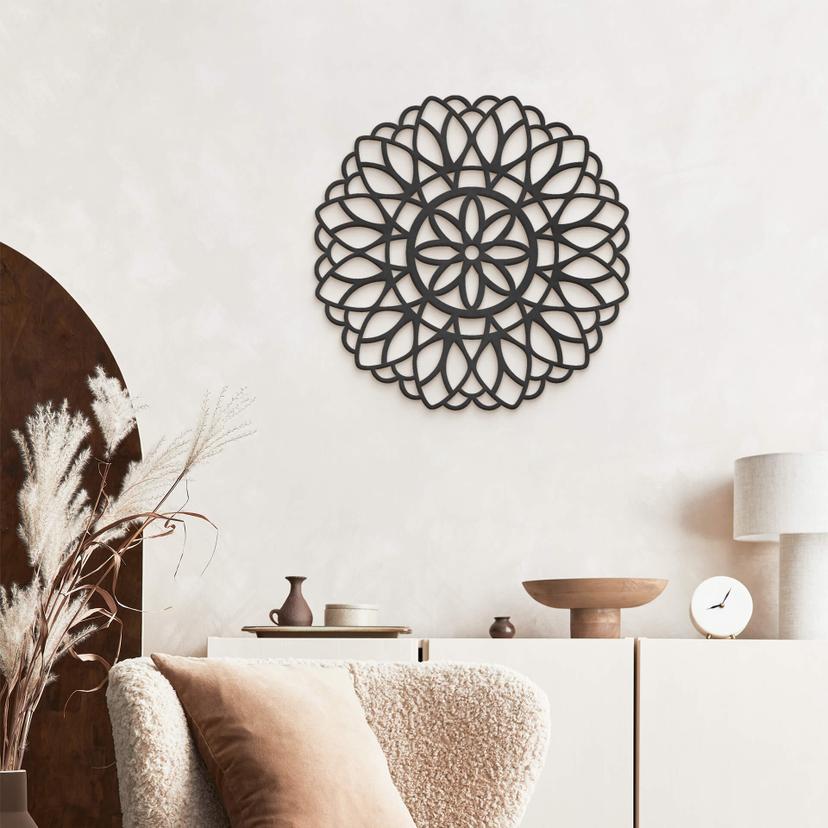 MDF - Decoración en madera - Mandala Flor de la Vida - Redondo