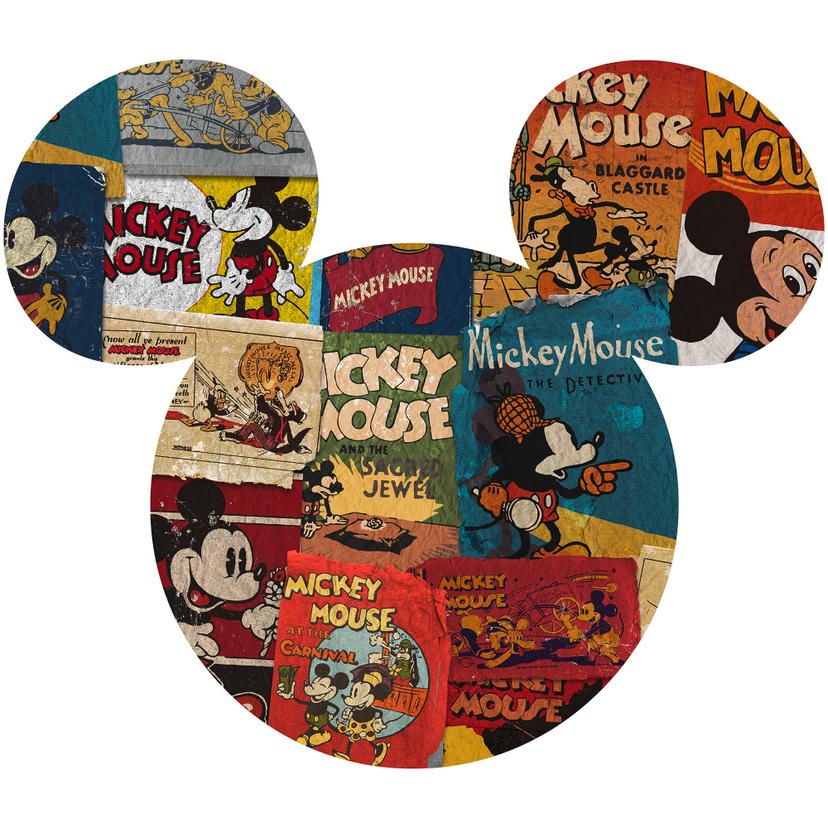 Selvklæbende non-woven tapet - Mickey Head Billboard - 125 x 125 cm
