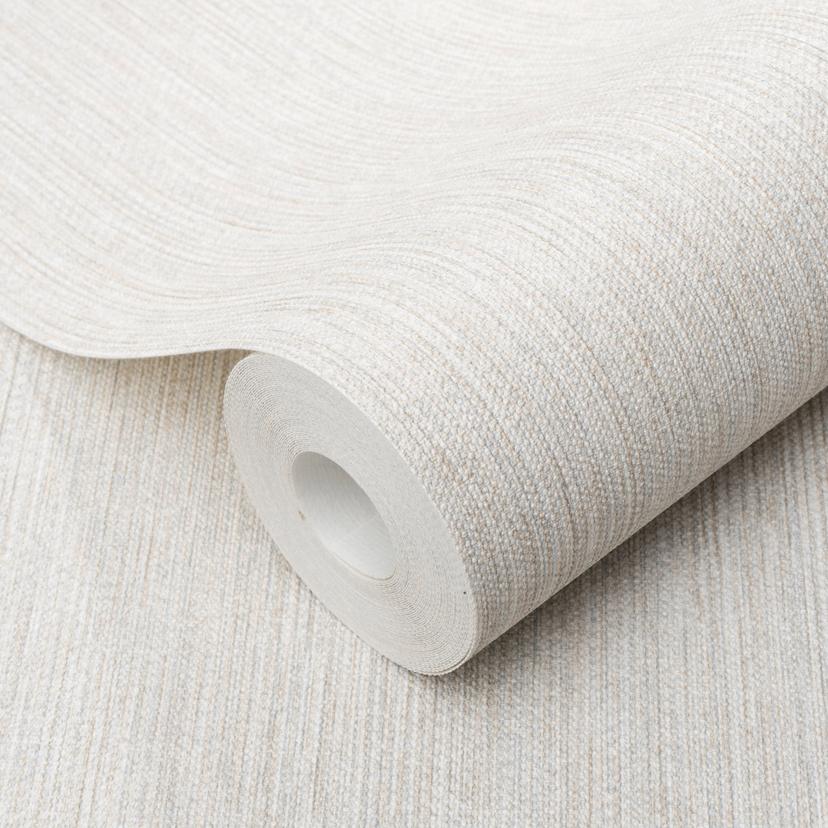 Carta da parati in tessuto non tessuto tinta unita beige grigio in lino dall'aspetto discretamente m