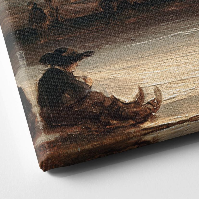 Stampa su tela Rembrandt - Paesaggio invernale