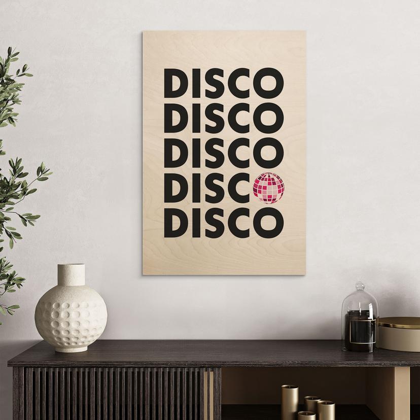Stampa su legno Retro Disco Vibes Typography - Kerr-Dineen
