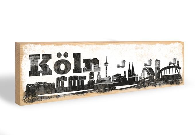 Accroche-clés - Skyline de Cologne + 5 crochets