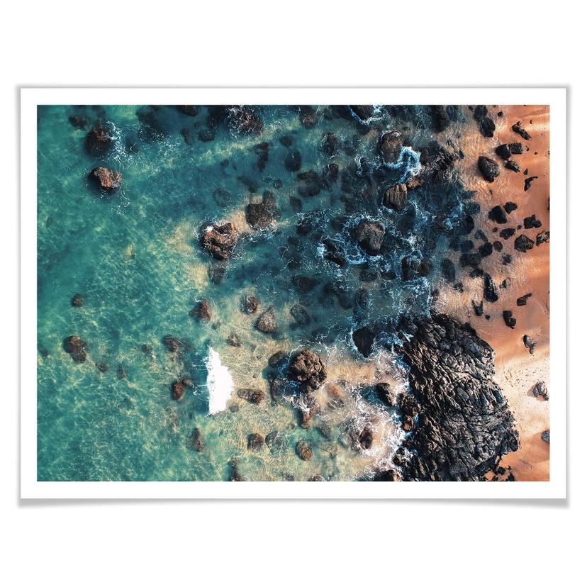 Poster Vue du ciel : plage Rocky