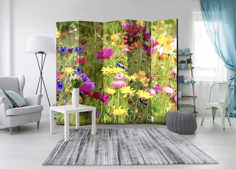 Divisorio - Fiori estivi , 5 pezzi - 225x172 cm