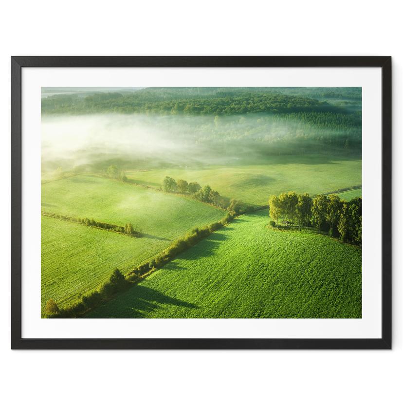 Póster Campos idílicos en la niebla - Keller