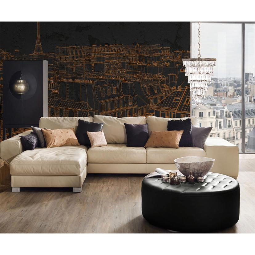 Architects Paper Papier peint photo Atelier 47 View of Paris noir