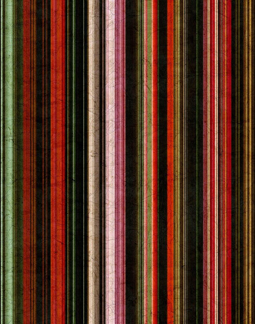 Vintage stribet fototapet i rødgrøn sort med patinastruktur 2,7 x 2,12 m