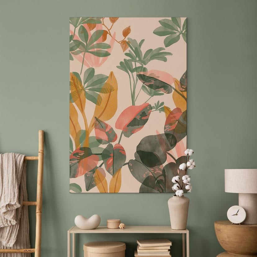 Stampe per pareti Giardino con piante tropicali - Goed Blauw - Alu-Dibond
