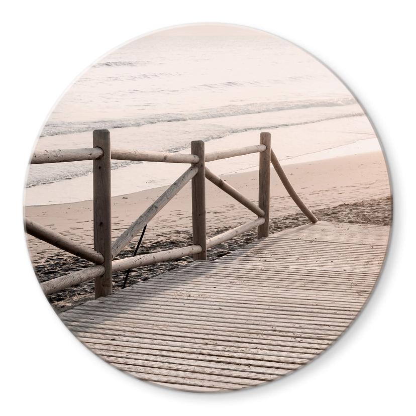 Tableau sur verre rond 1X Studio - Chemin vers la plage