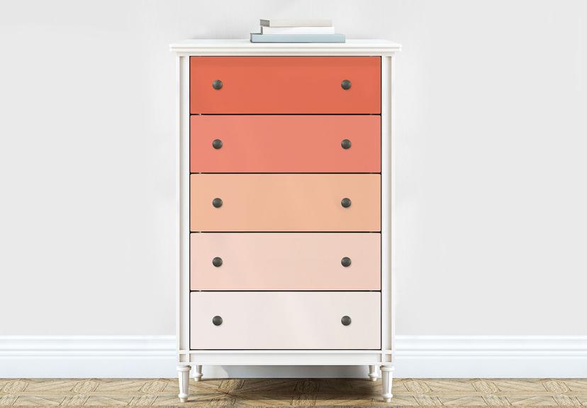 Møbelfolie, dekorativ folie - kan tørres af - farvegradient orange