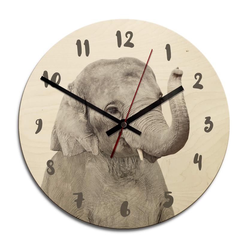 Holz-Wanduhr Sisi & Seb - Baby Elefant