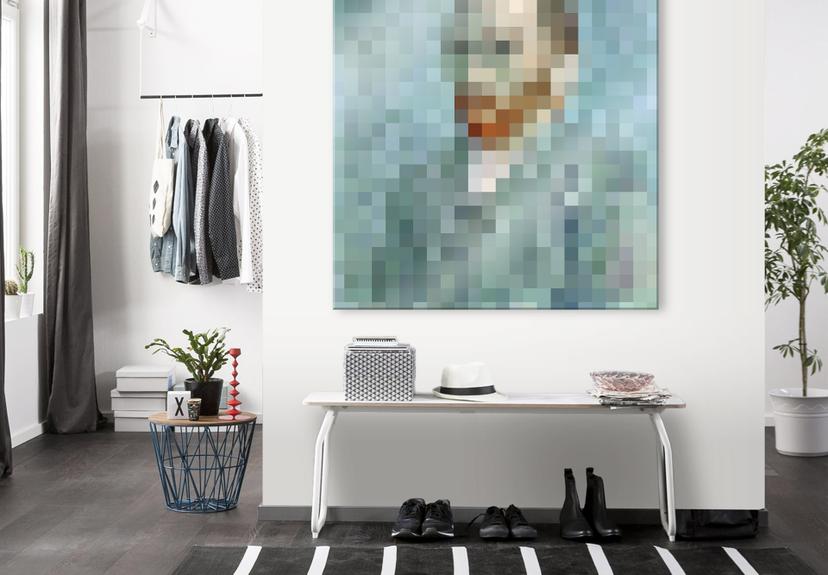 Stampa su vetro acrilico Pixelart - van Gogh - Autoritratto 1889