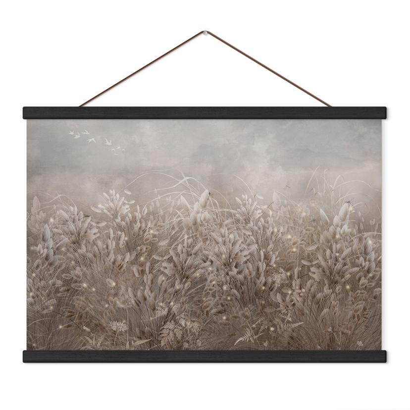 Textielposter Pampasgras en grassen in beige - Ms Tiff