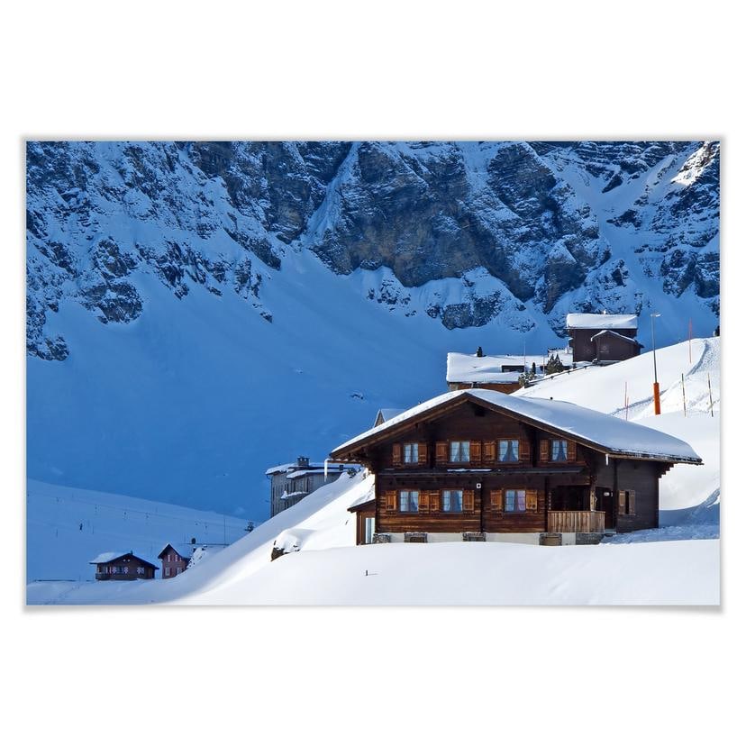 Poster Vakantiehuis in de Zwiserse Alpen