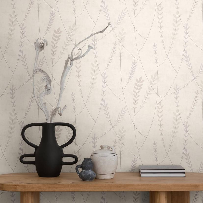 Papier peint mural intissé Skandi - structure lin dans les tons naturels & gris