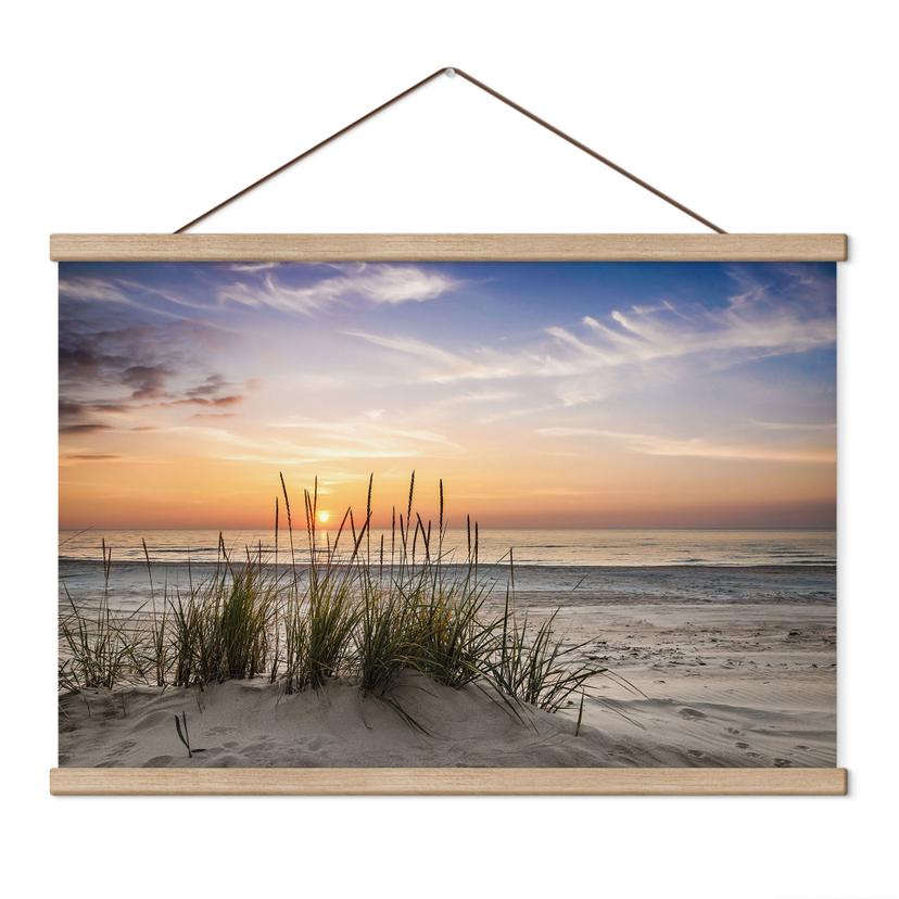 Textielposter Duinen bij zonsondergang