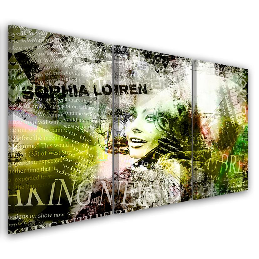 3-delt lærredstryk, Sophia Loren