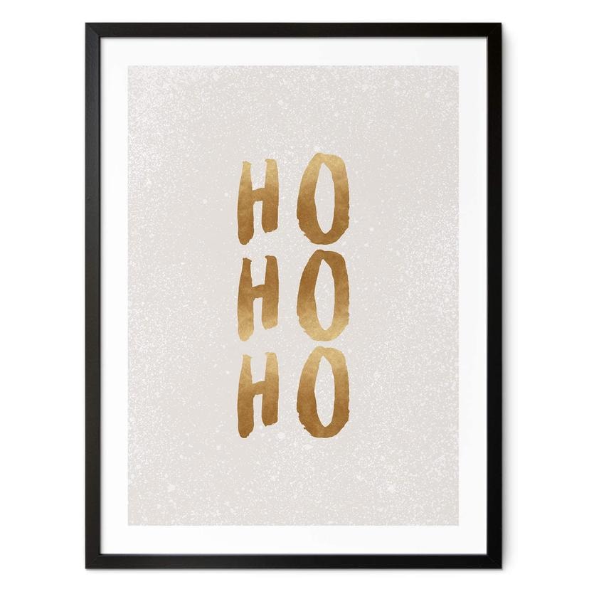 Plakat Ho Ho Ho in Gold - Orara Studio