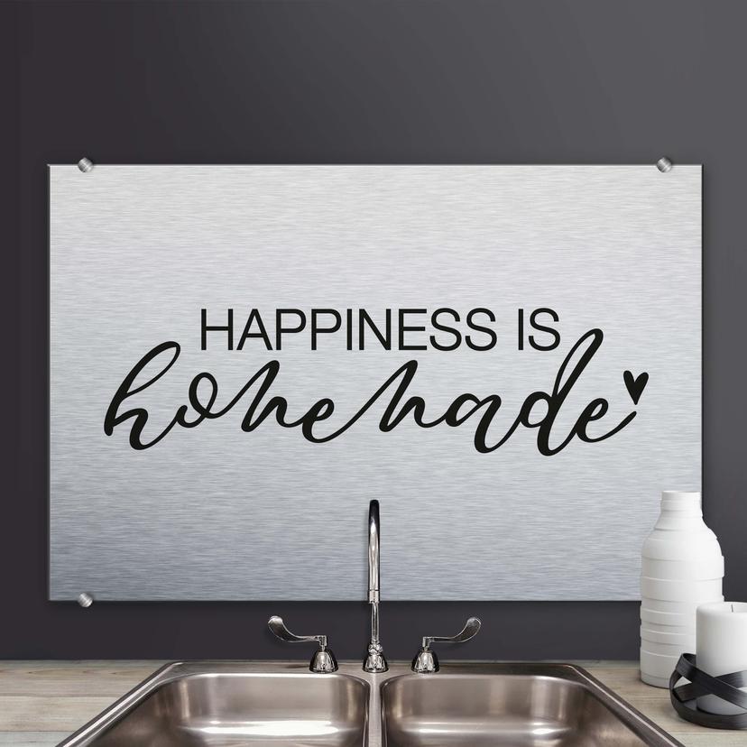 Stænkplade - Happiness is homemade - AluDibond
