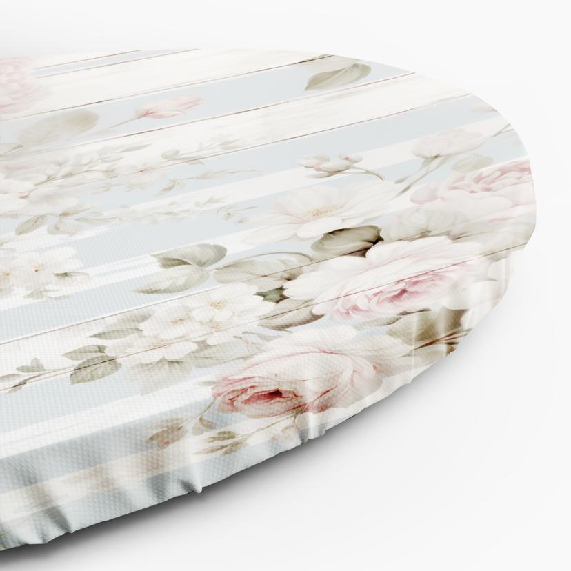 Quadro su tela rotonda Fiori shabby chic
