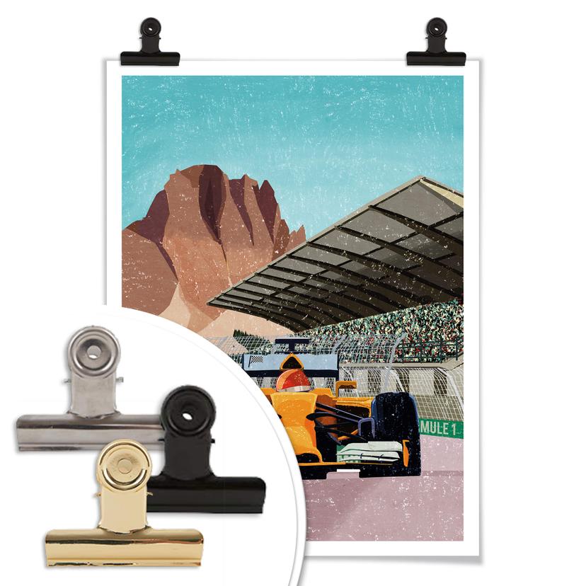 Poster Goed Blauw - La voiture de course
