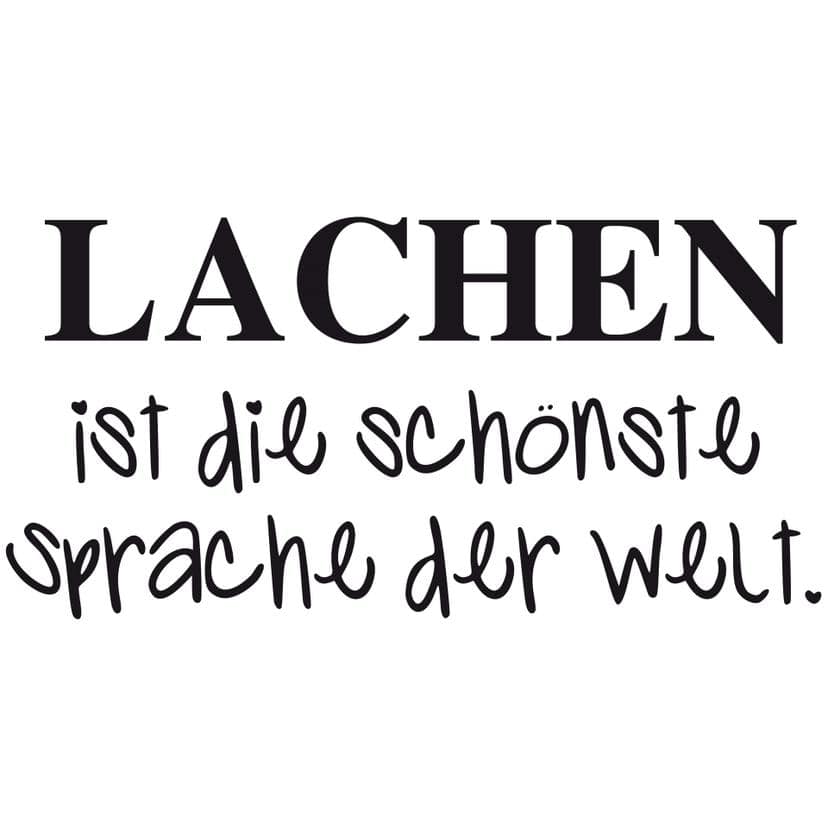 Wandtattoo -  Lachen ist die schönste Sprache der Welt