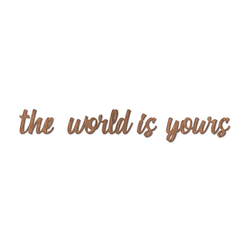 Scritta in legno - The world is yours