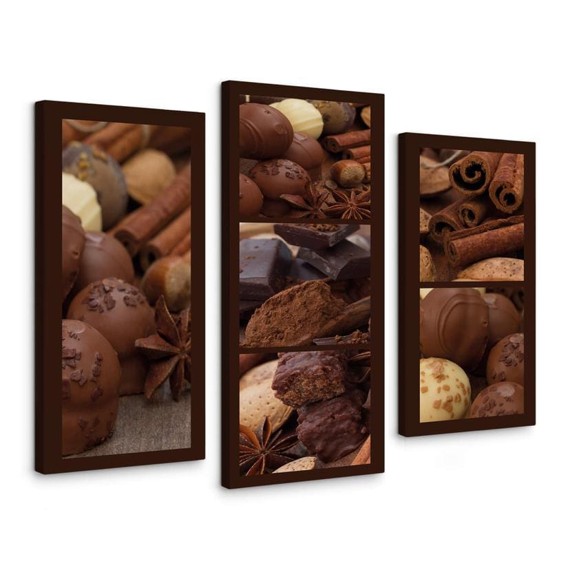Tableau sur toile Rêve chocolaté (3 parties)