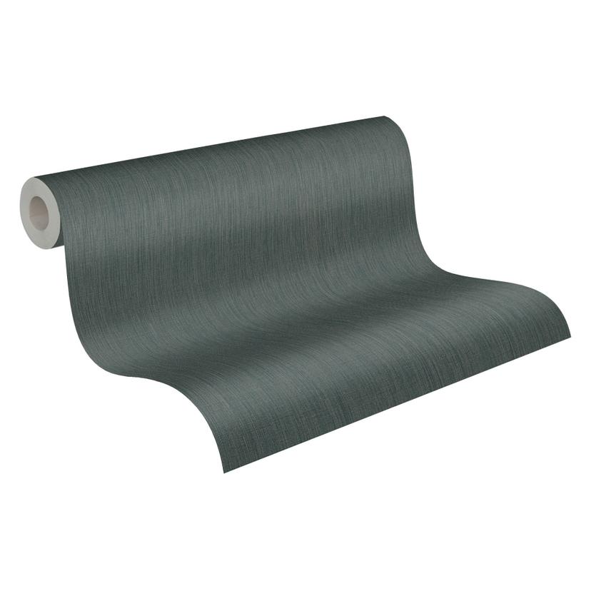 Papel pintado texturado lino verde petróleo - papel pintado texturado mate moderno - papel pintado n