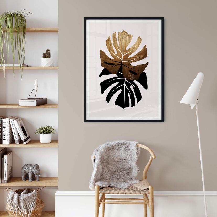 Poster Kubistika - Foglie Monstera