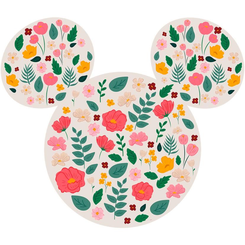 Selvklæbende tapet - Mickey Head Wild Flowers - 125 x 125 cm