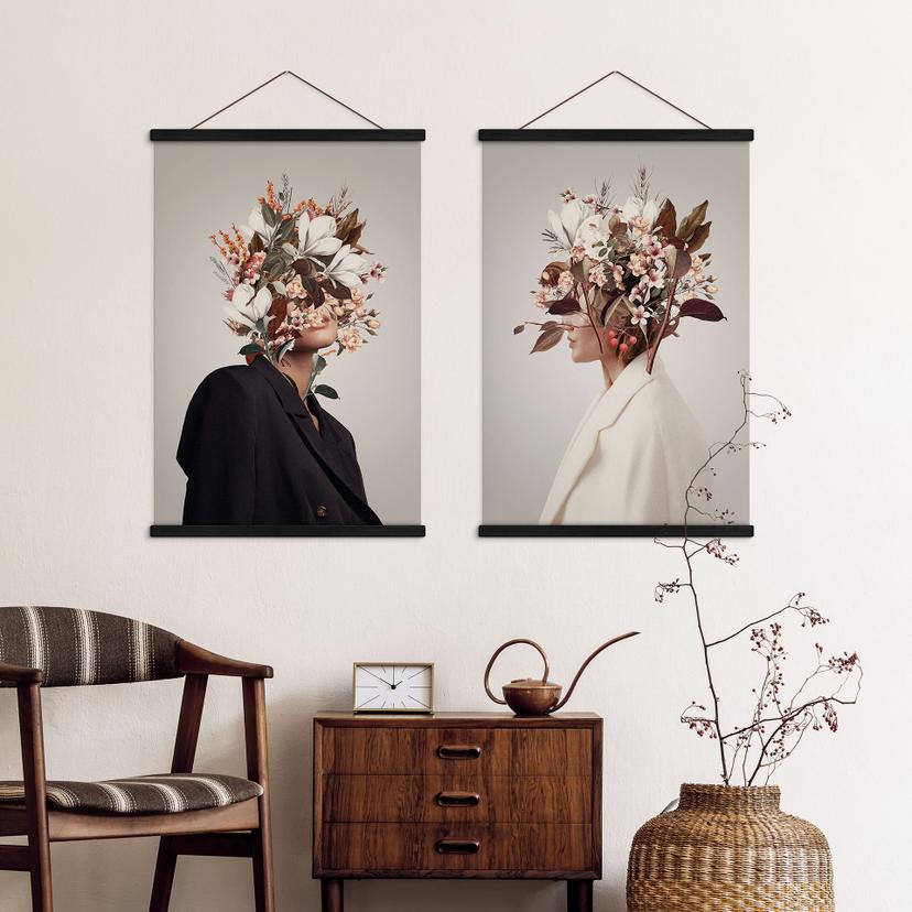 Poster tessile Fiori femminili - Moth