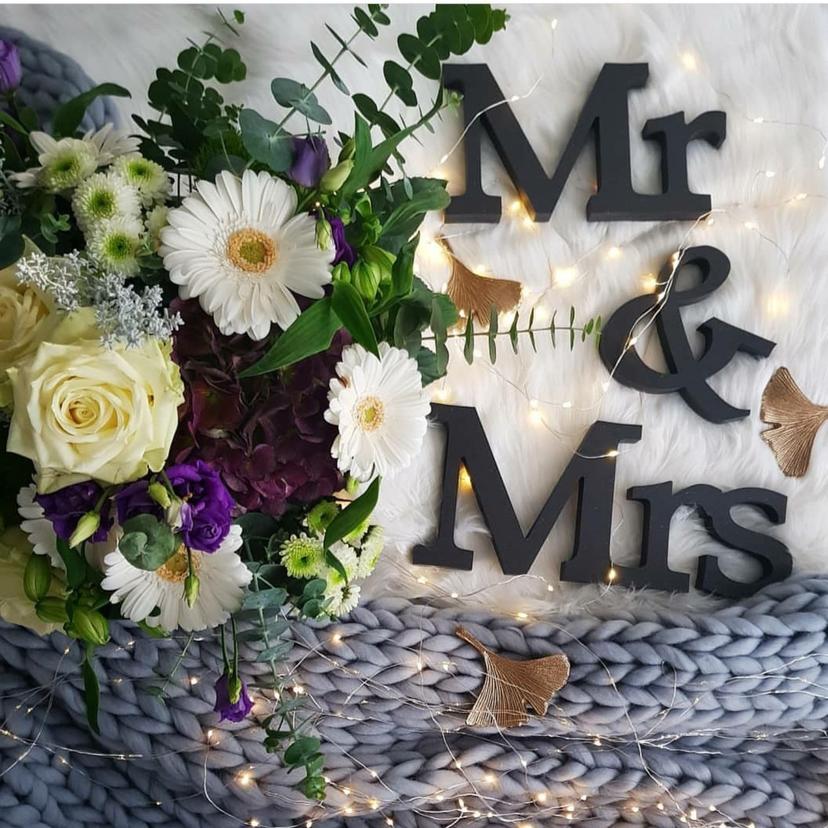 MDF bogstaver - Mr&Mrs Serife
