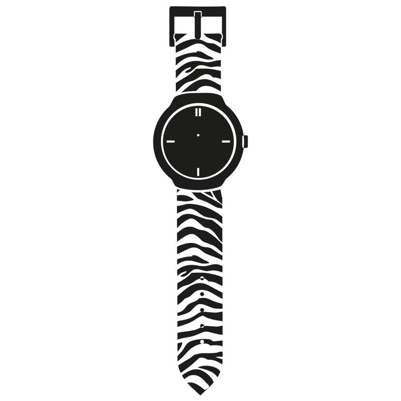 Muursticker Horloge Tijger met Klok