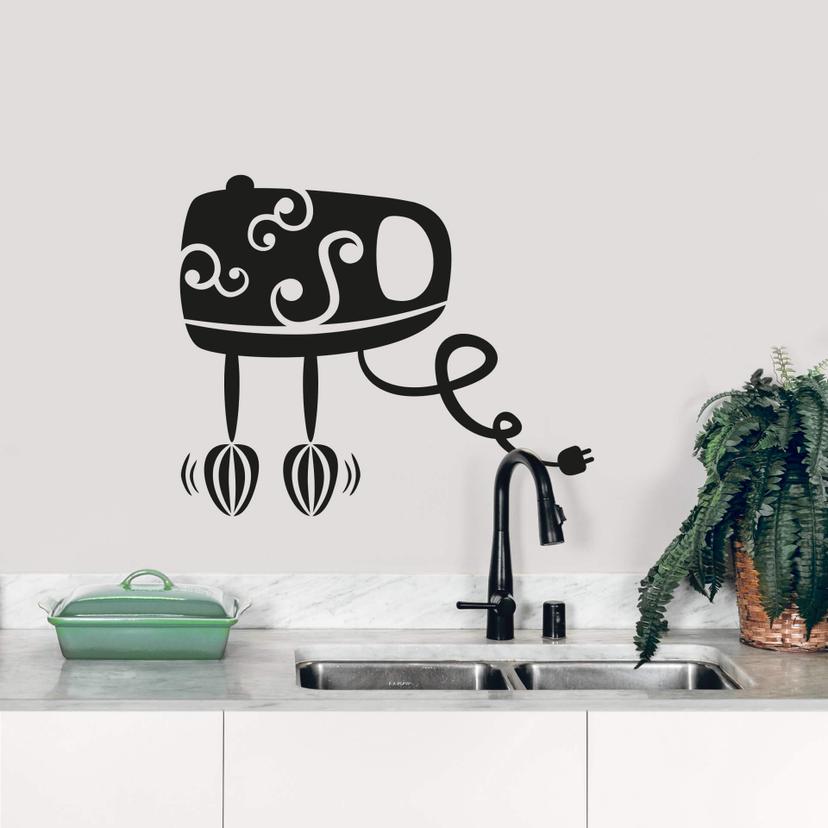 Sticker mural - Batteur électrique