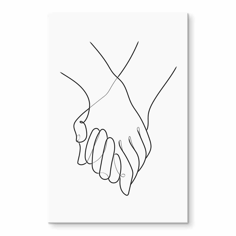 Akrylbillede 1X Studio - Line Art Hand in Hand