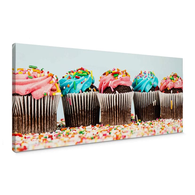 Tableau sur toile Party Cupcakes - Panorama