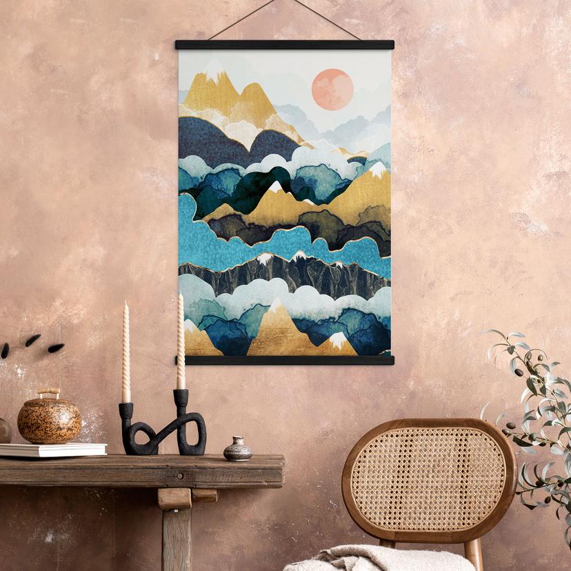 Poster tessile Vetta della montagna sopra le nuvole - SpaceFrog Designs
