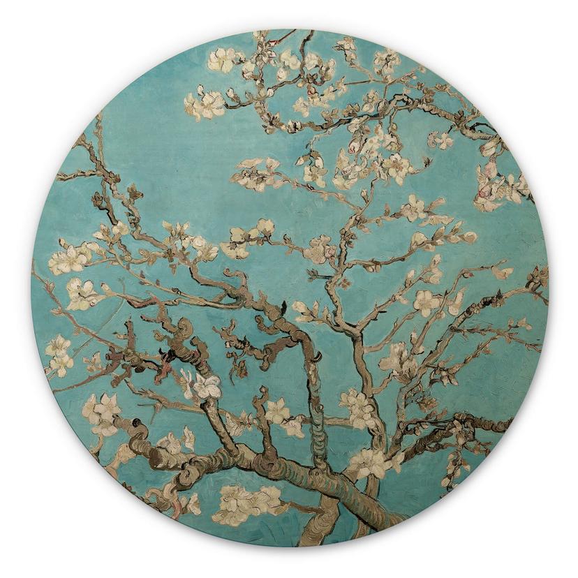 Billede af træ van Gogh - Mandelblomst - Rund