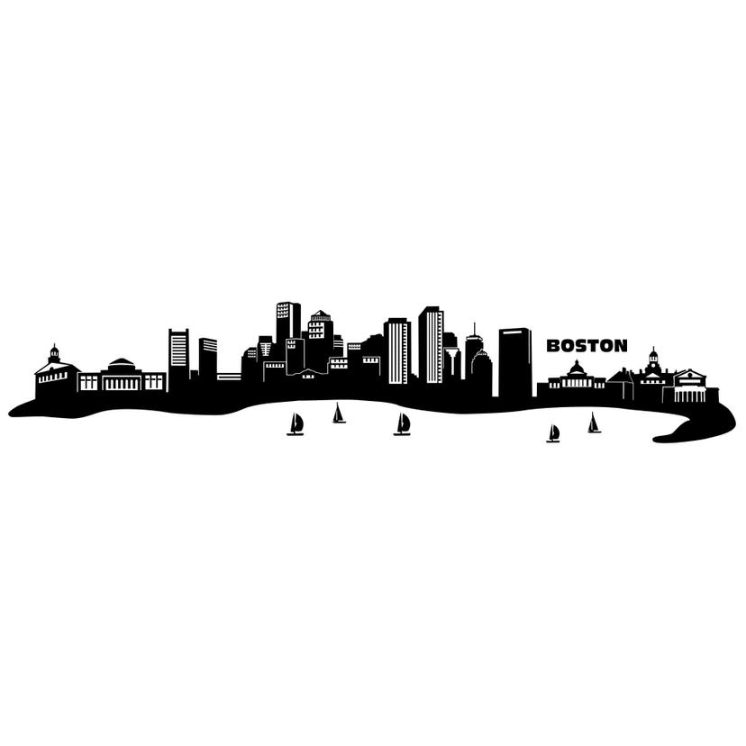 Sticker mural - Boston Skyline