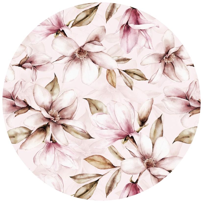 Fototapet UN Designs - Mjuk Magnolia - Rund - non-woven tapet/självhäftande non-woven tapet