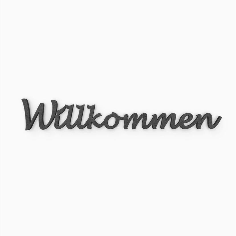 Scritta in MDF - Willkommen