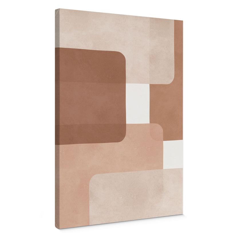 Boho abstraktion Canvasbillede i beige-brun | mokka - Costa