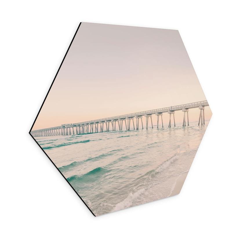 Hexagon Dibond Mole over havet - Sisi & Seb