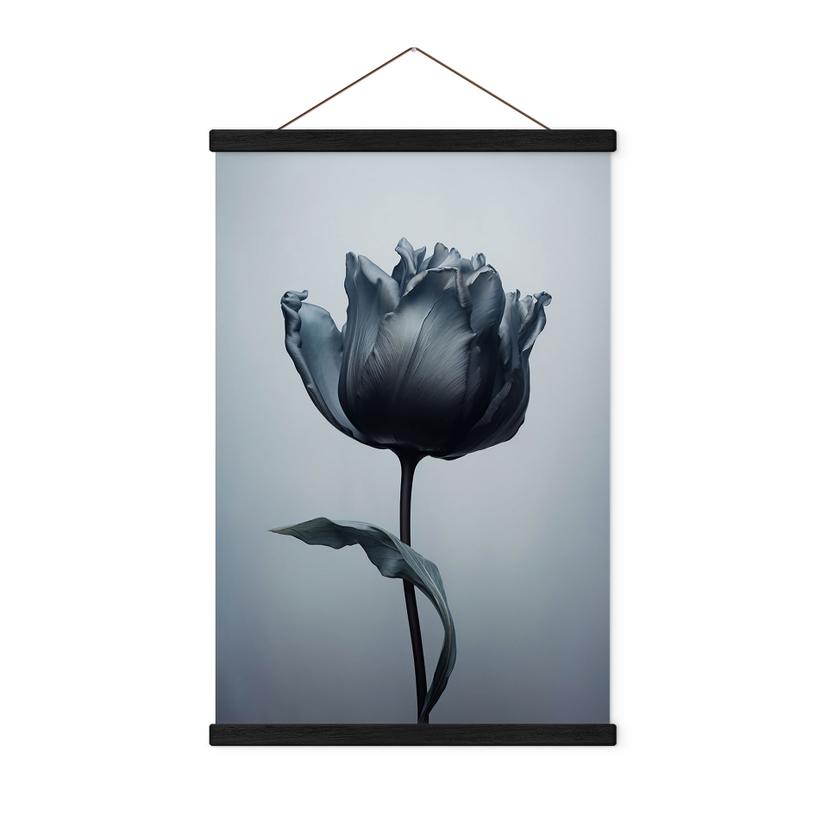 Tekstil plakat Fløjlsagtig tulipan i sort - Paksoylu
