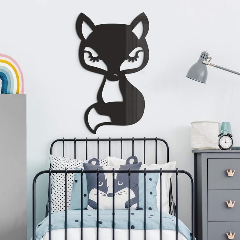 Decoración acrílica animal zorro sentado